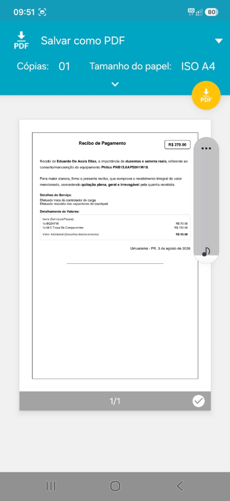 Tela do app OSPrime 4