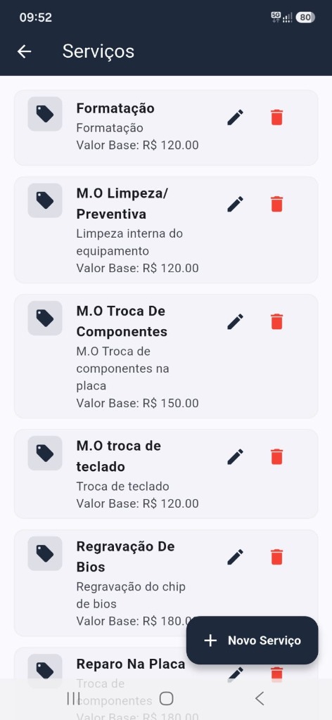 Tela do app OSPrime 5
